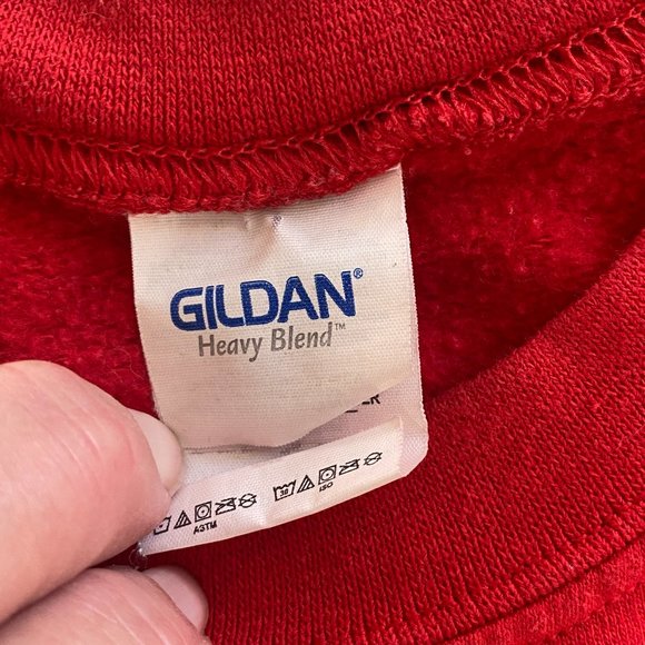 Gildan Heavy Blend "Siracha" red, long sleeved sweatshirt men's size smalk - Picture 5 of 6